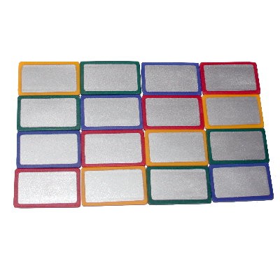 4 Pinnwandmagnete in 4 Farben mit silberfarbener Fläche im Set
