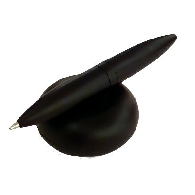 Rotierender Kugelschreiber mit magnetischer Ablage schwarz
