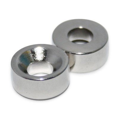 Ringmagnet 10x4,5x4,5 mm N45 Nickel mit Senkung