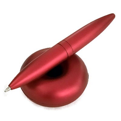 Rotierender Kugelschreiber mit magnetischer Ablage rot