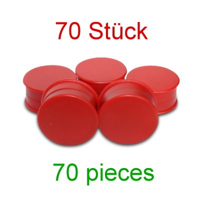 70 Kunststoffmagnete 25 mm Ferrit rot, Toppreis