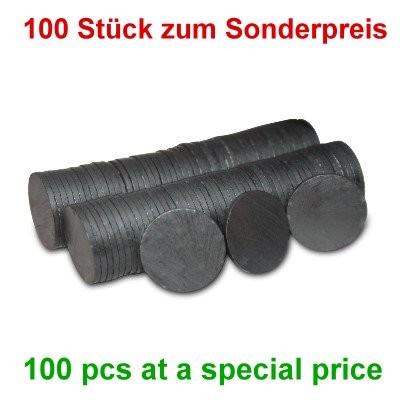 100 Scheibenmagnete 20x1,5 mm Y35