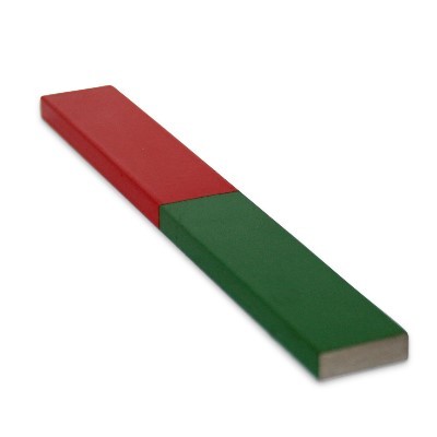 Quadermagnet 150x20x6,3 mm Al5 rot-grün