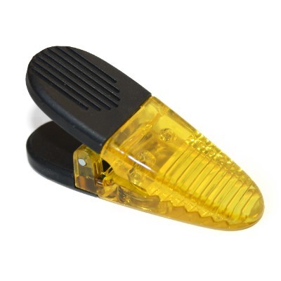 Clip Acryl mit Neodym, schwarz und gelb-transparent
