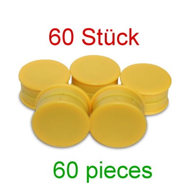 60 Kunststoffmagnete 25 mm Ferrit gelb, Toppreis