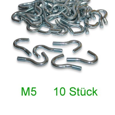 10 Metallhaken M5-Gewinde